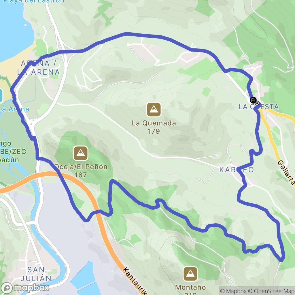 Aldapa : carte du parcours de randonnée - Spain