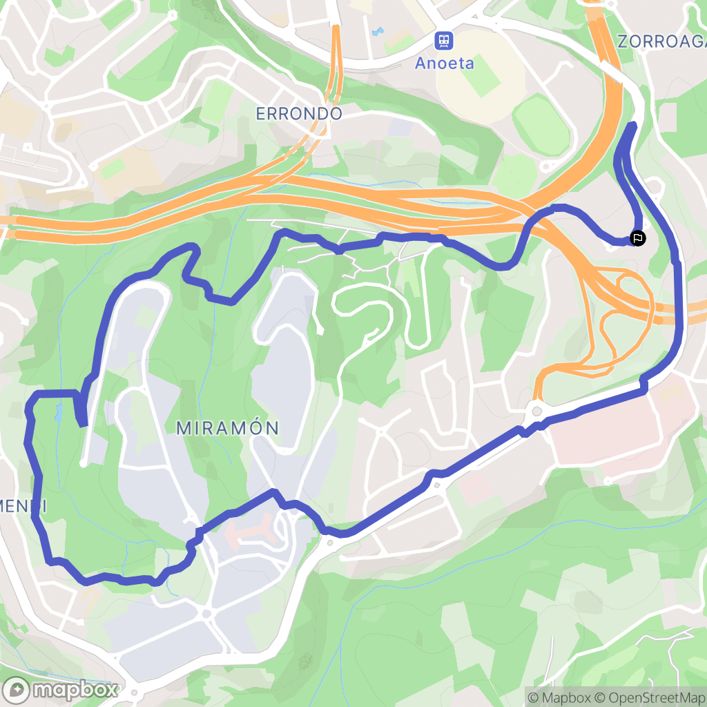 Donostia : carte du parcours de randonnée - Spain
