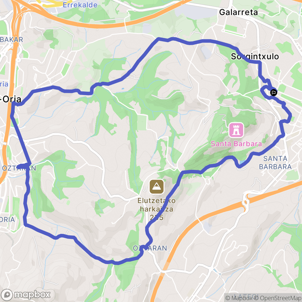 Hernani : carte du parcours de randonnée - Spain