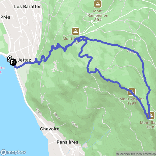 Annecy : carte du parcours de randonnée - France