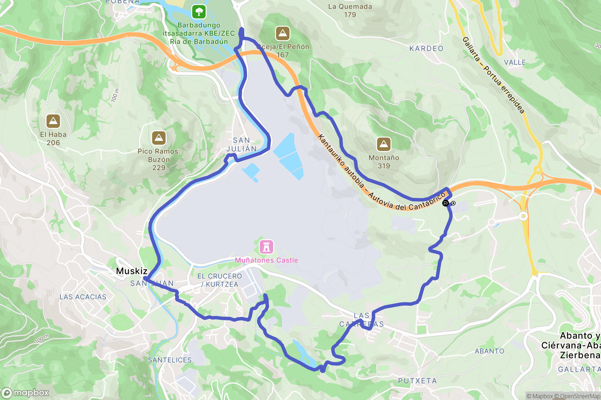 : carte du parcours de randonnée - Spain