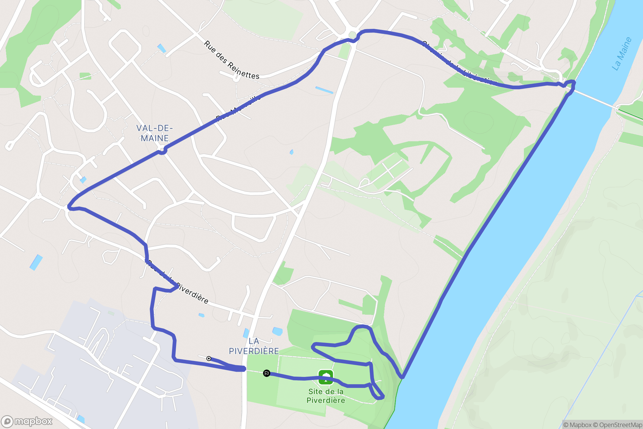 Bouchemaine : carte du parcours de randonnée - France