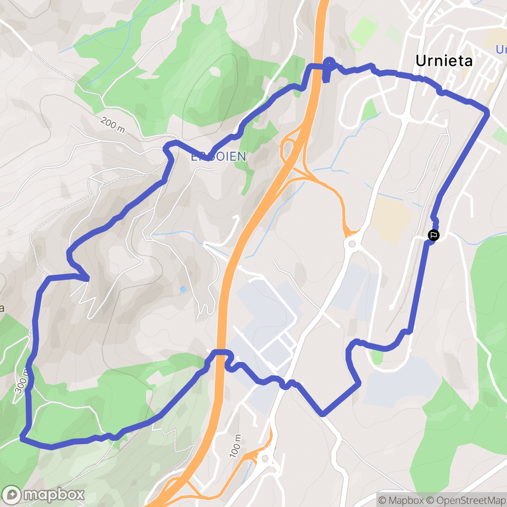 Urnieta : carte du parcours de randonnée - Spain