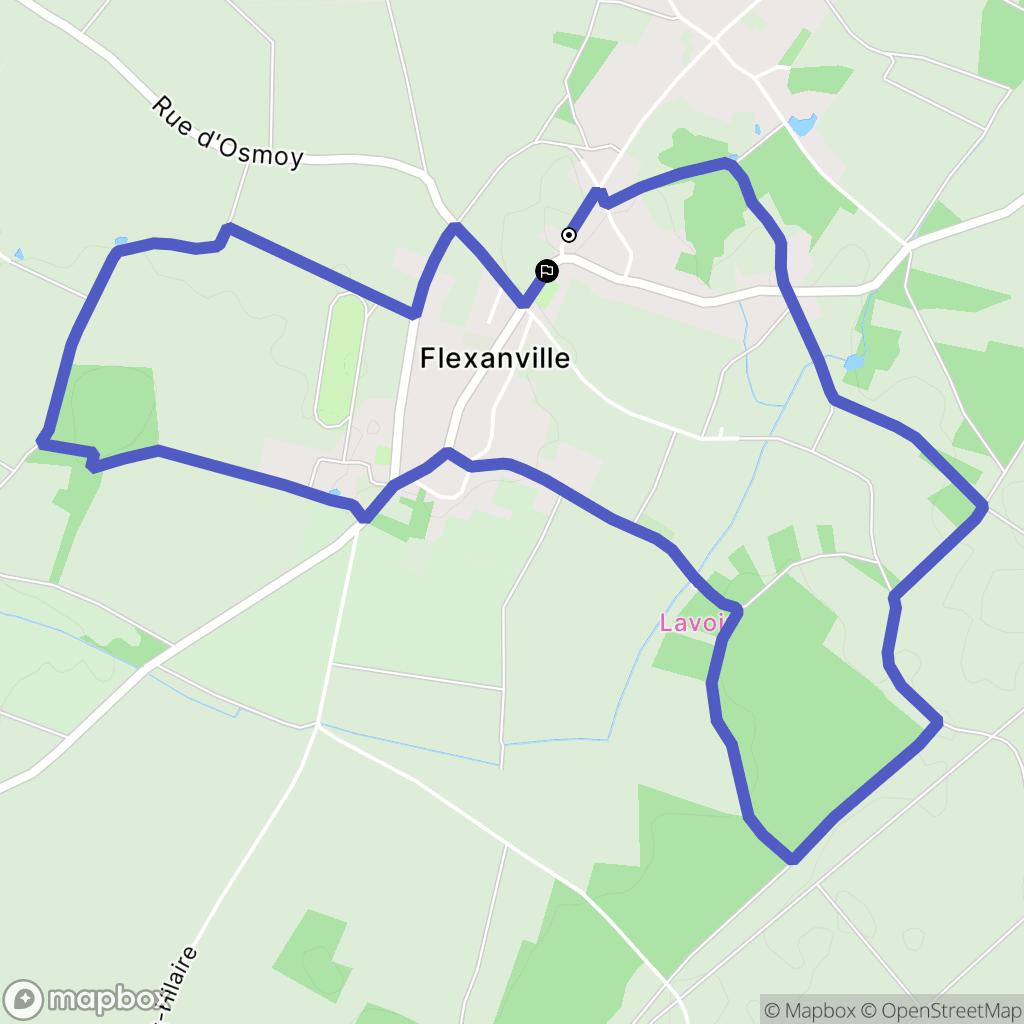 Flexanville : carte du parcours de randonnée - France