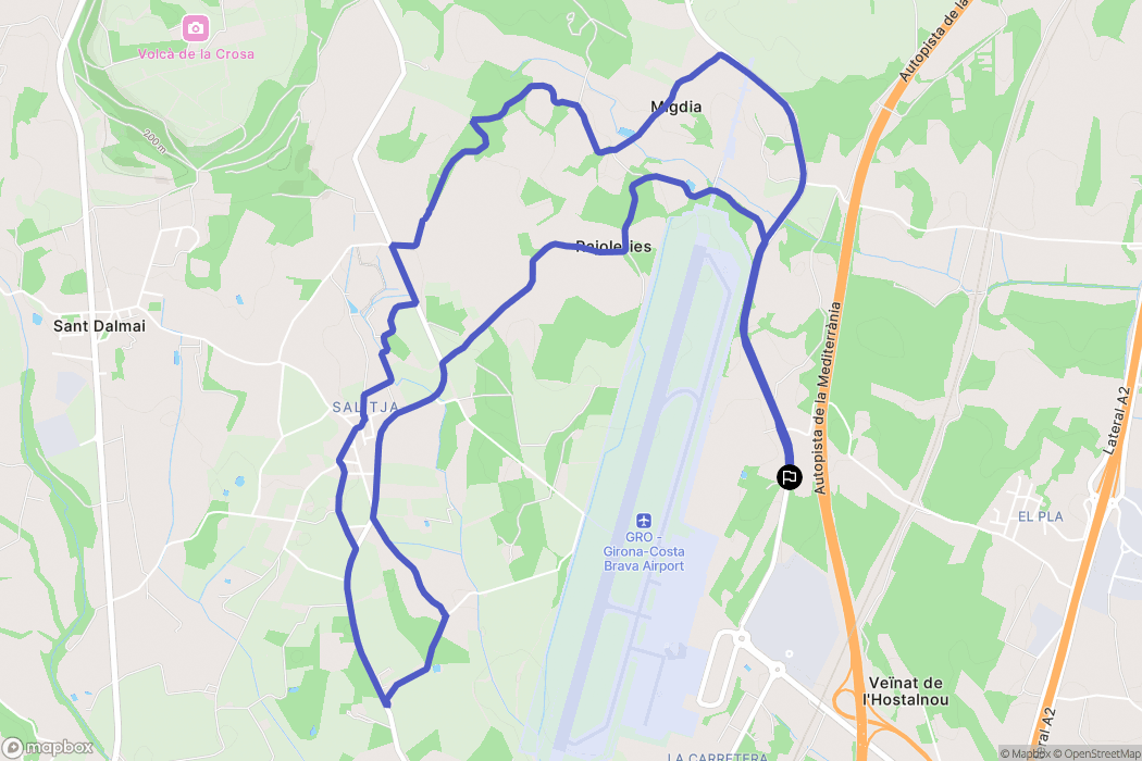 Aiguaviva : carte du parcours de randonnée - Spain