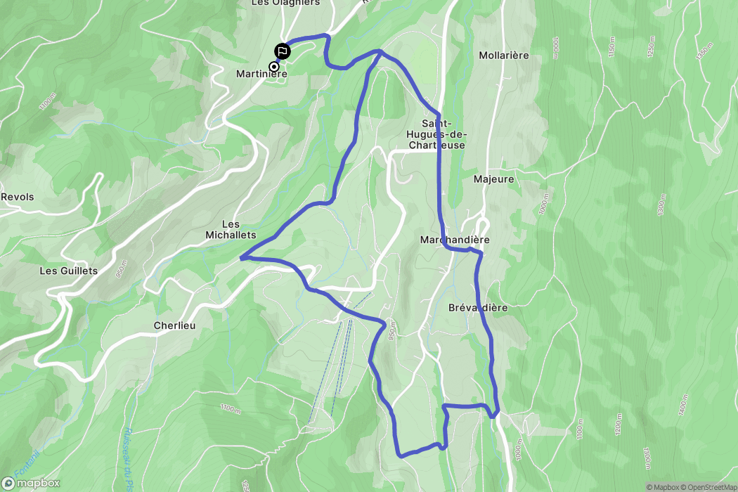 Saint-Pierre-de-Chartreuse : carte du parcours de randonnée - France