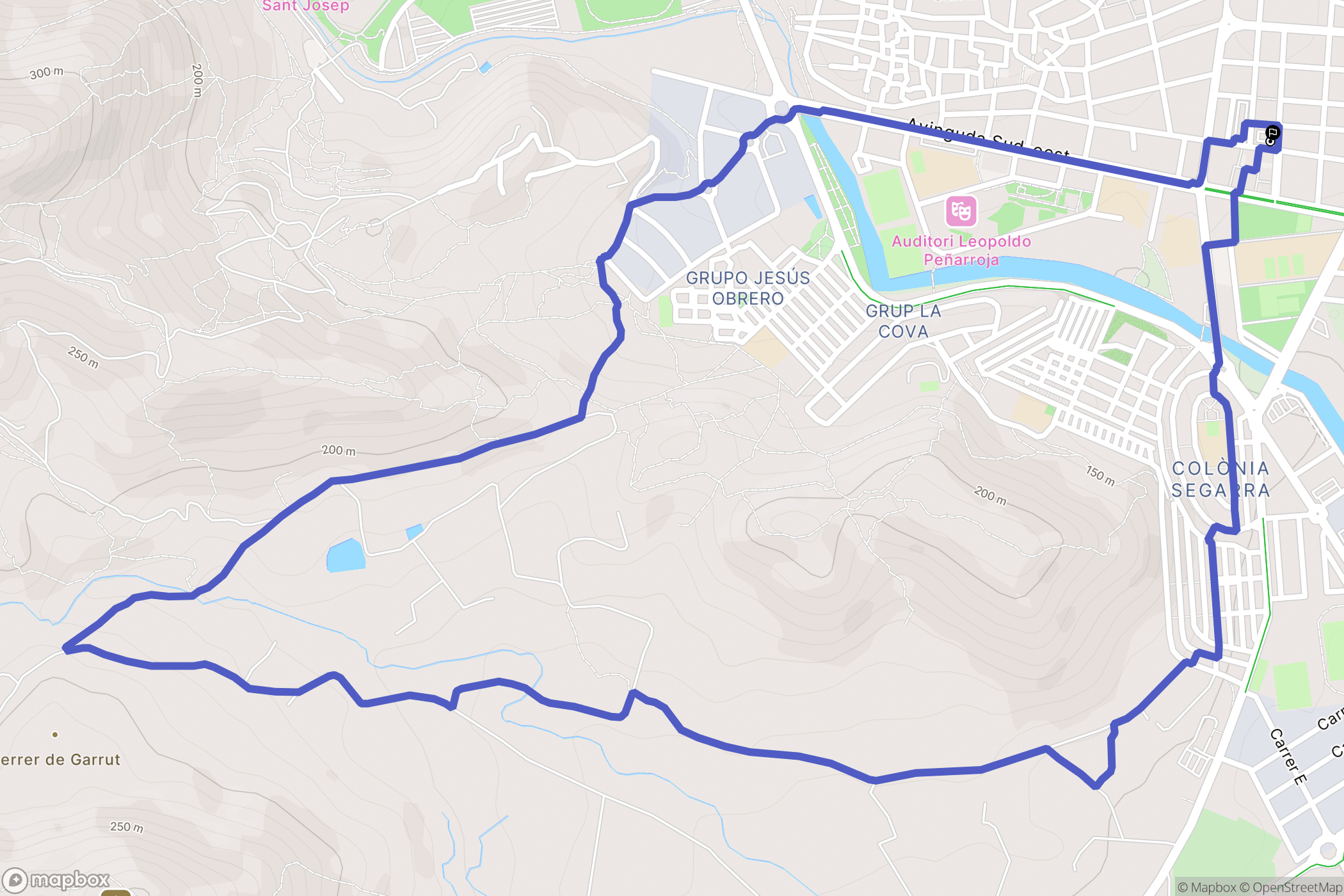 La Vall d'Uixó : carte du parcours de randonnée - Spain