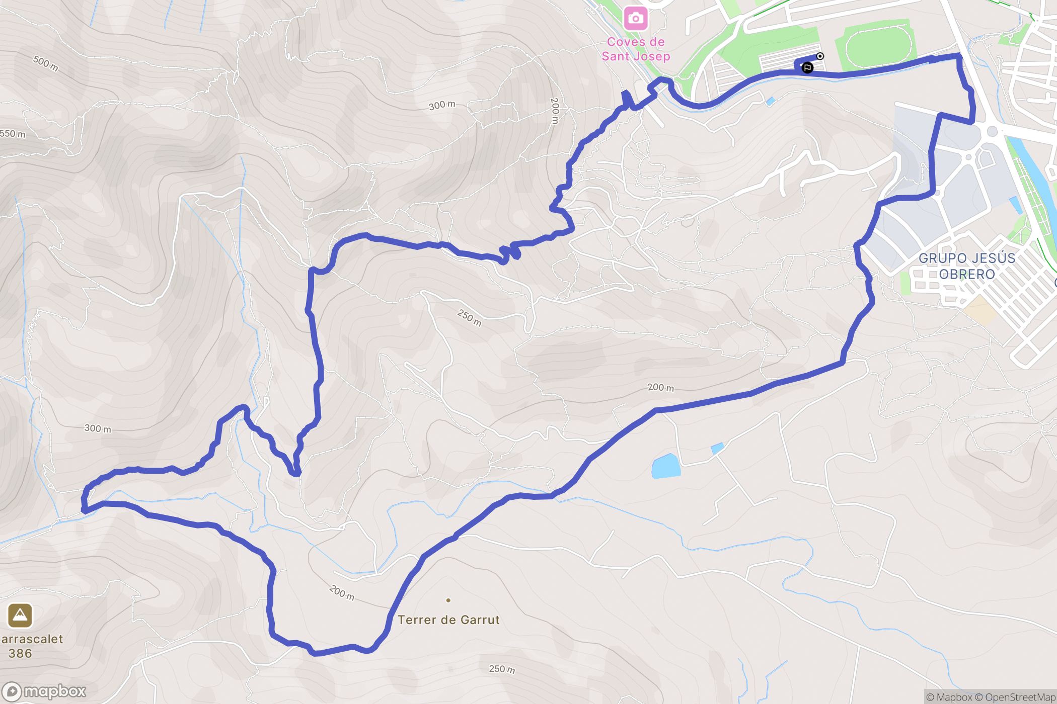La Vall d'Uixó : carte du parcours de randonnée - Spain