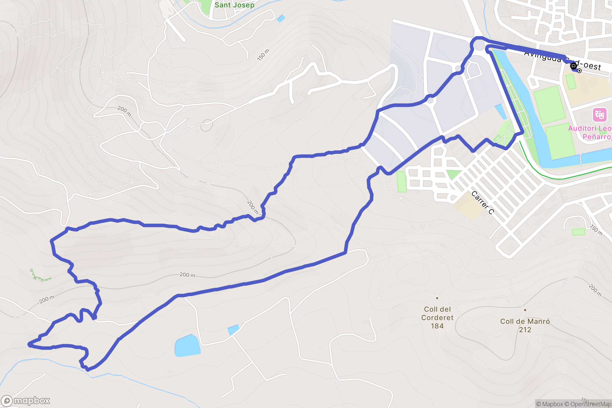 Vall de Uxó : carte du parcours de randonnée - Spain