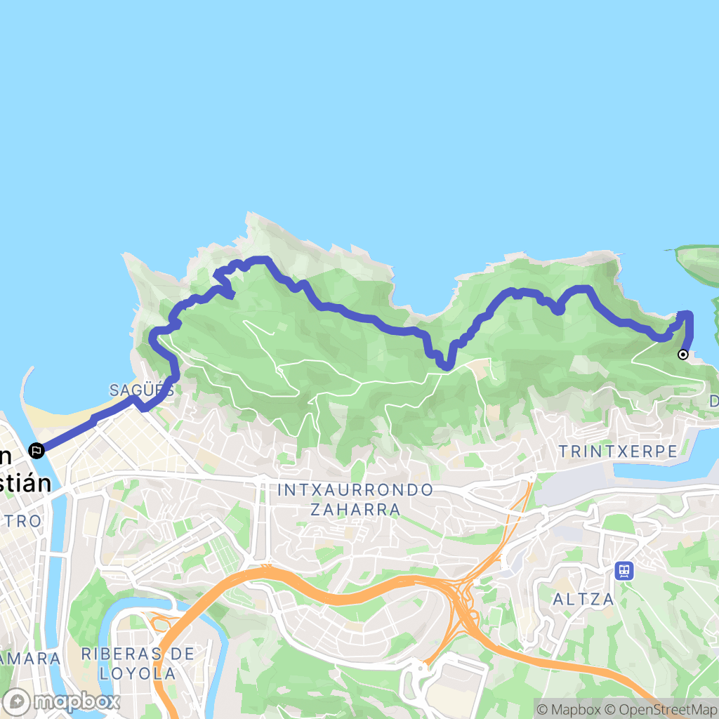 Pasajes : carte du parcours de randonnée - Spain