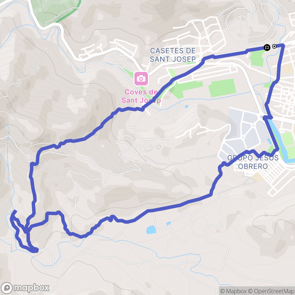 La Vall d'Uixó : carte du parcours de randonnée - Spain
