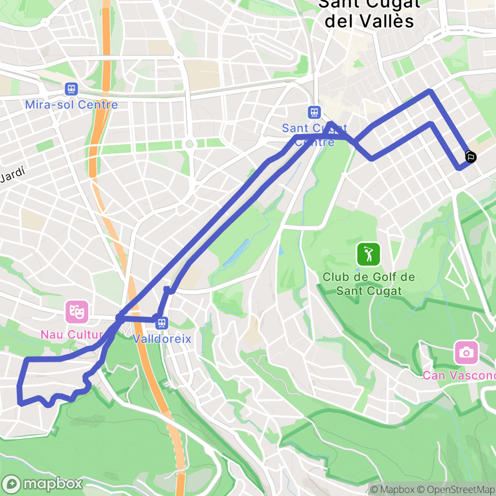 Sant Cugat del Vallès : carte du parcours de randonnée - Spain