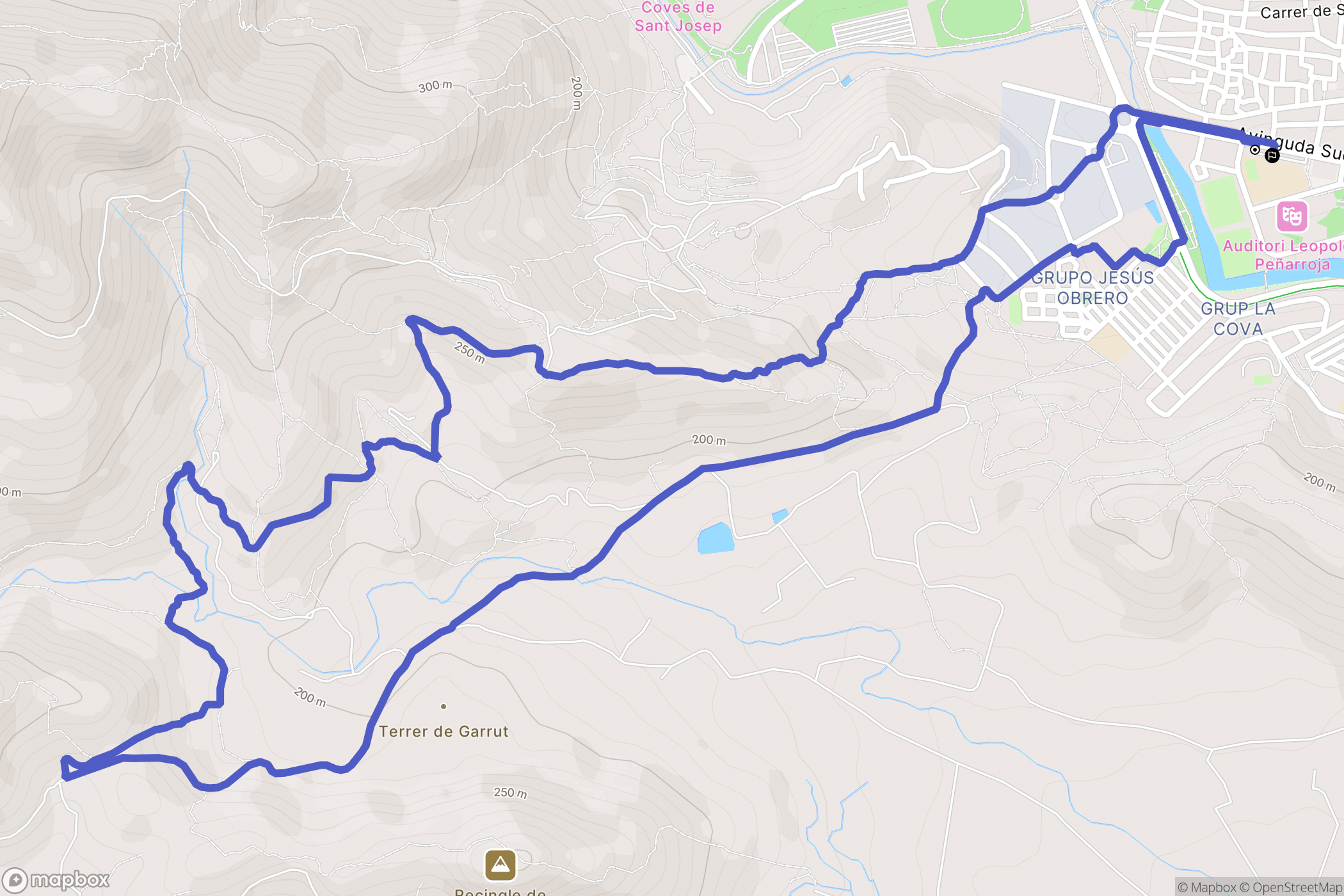 Vall de Uxó : carte du parcours de randonnée - Spain
