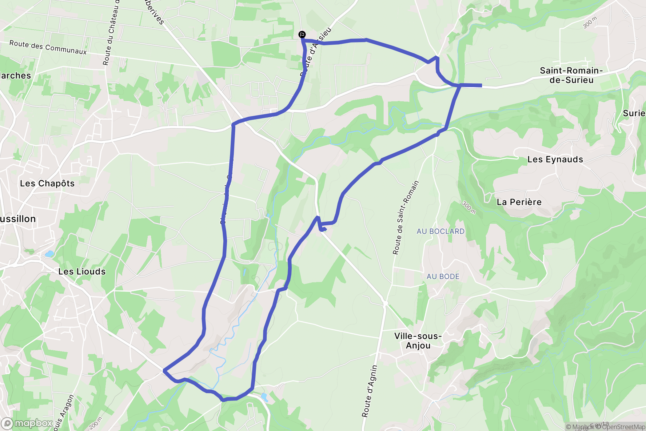 Ville-sous-Anjou : carte du parcours de randonnée - France