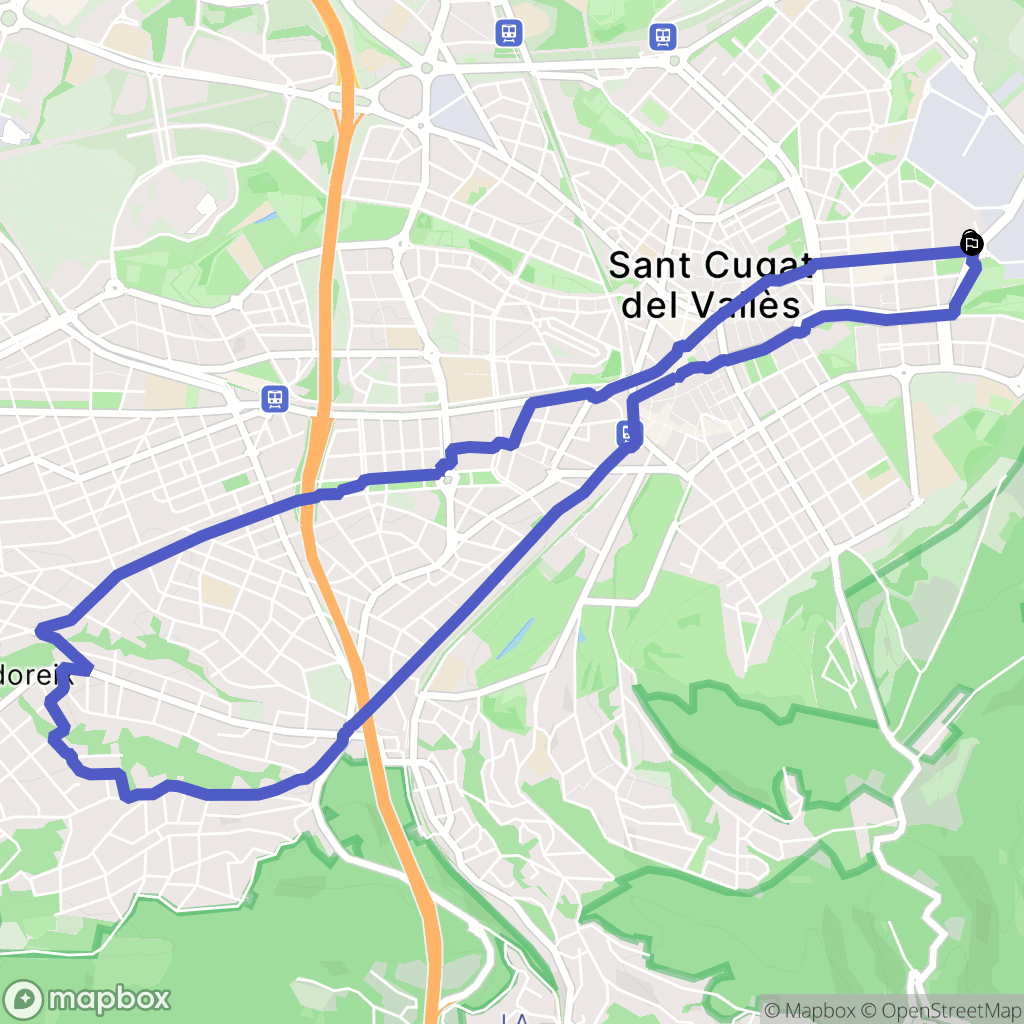 Sant Cugat del Vallès : carte du parcours de randonnée - Spain