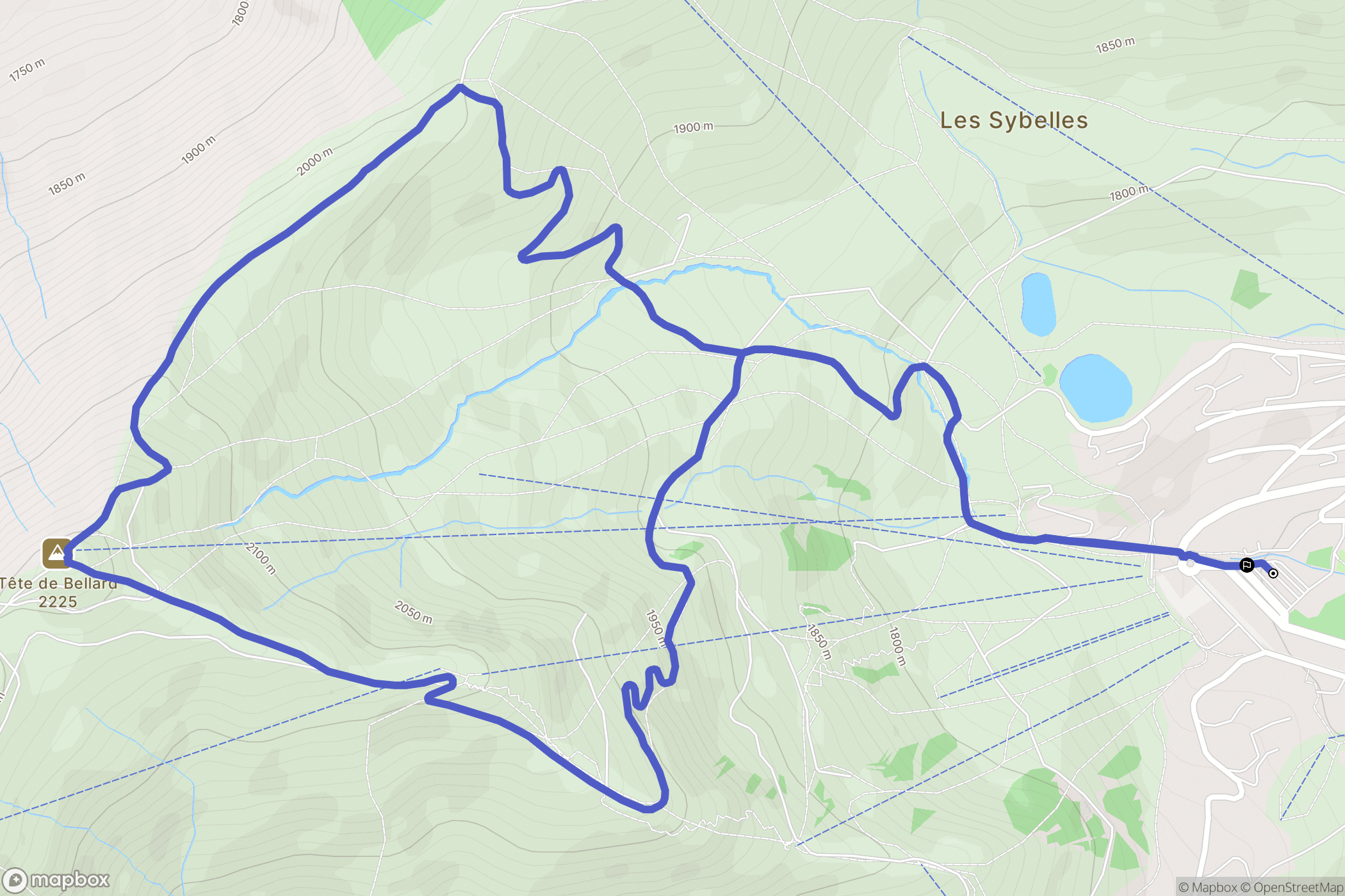 Fontcouverte-la-Toussuire : carte du parcours de randonnée - France