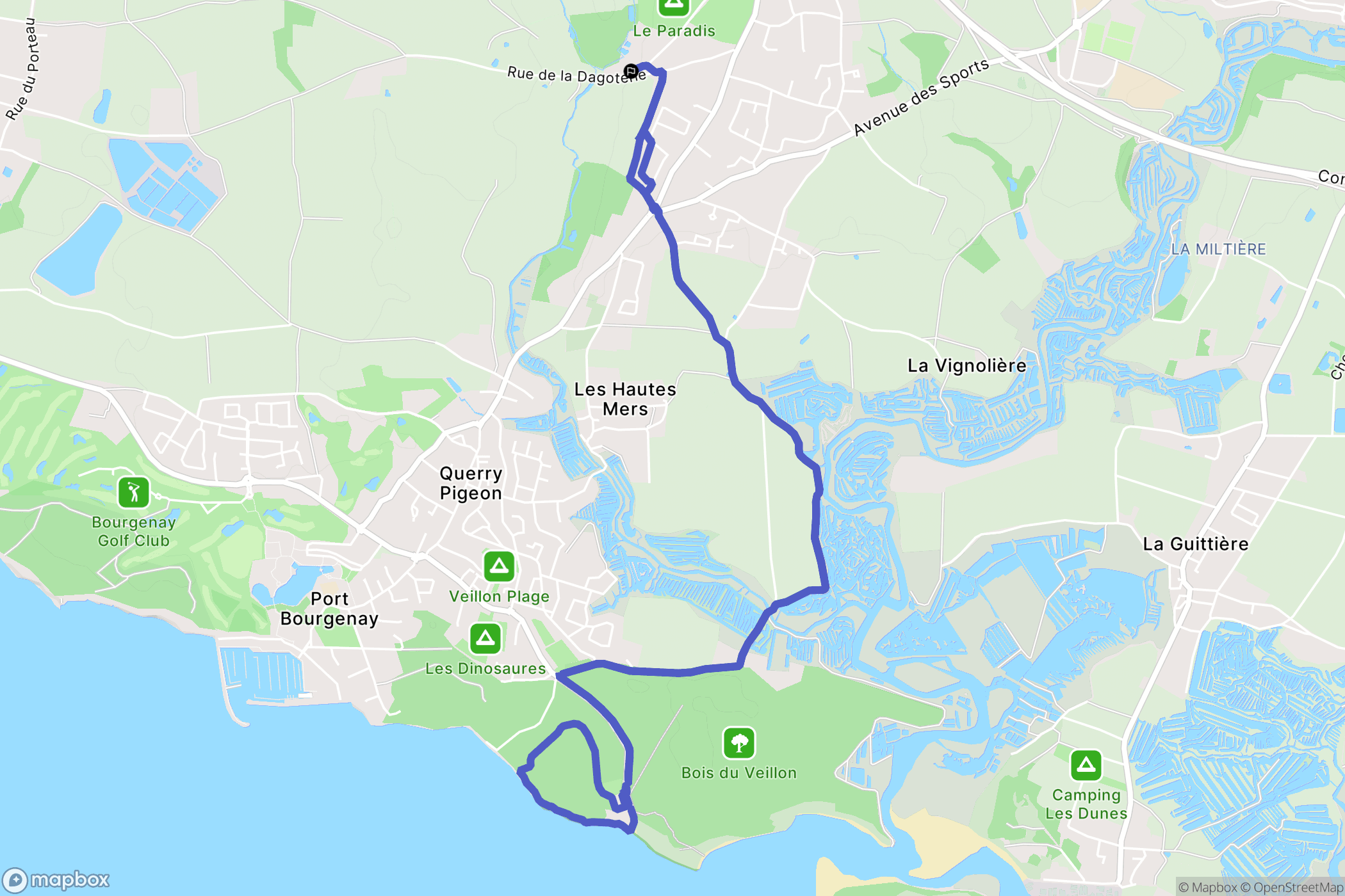 Talmont-Saint-Hilaire : carte du parcours de randonnée - France