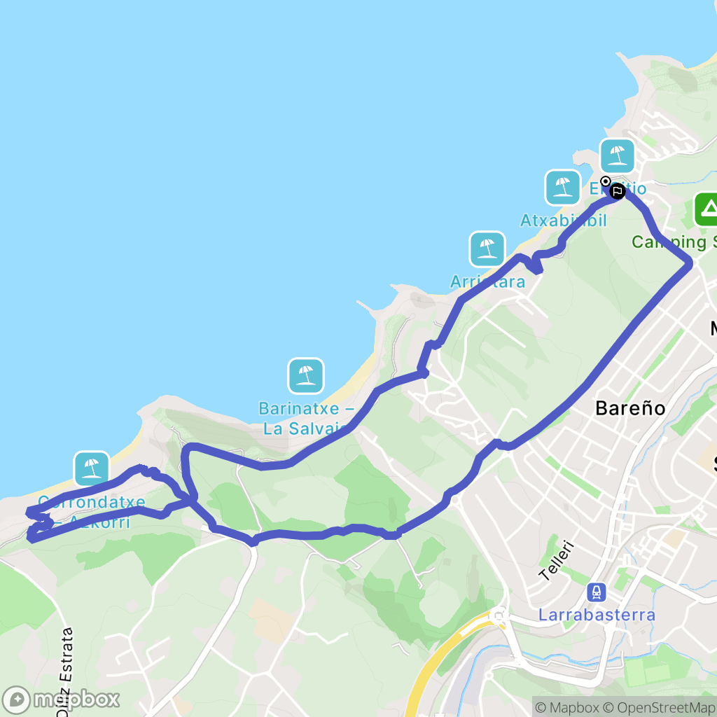 Moreaga : carte du parcours de randonnée - Spain