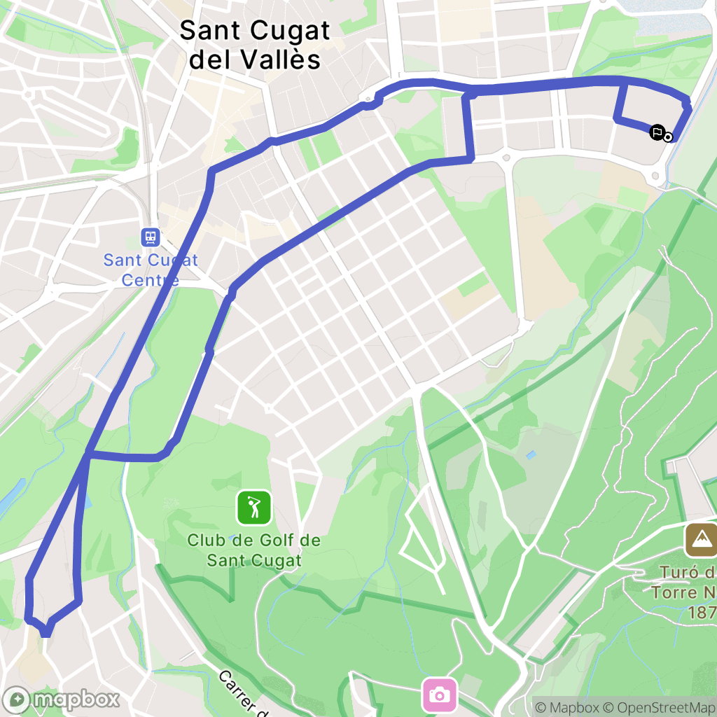 Sant Cugat del Vallès : carte du parcours de randonnée - Spain