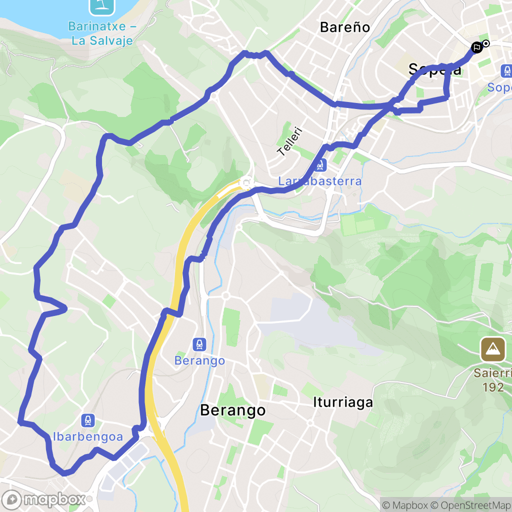 Moreaga : carte du parcours de randonnée - Spain