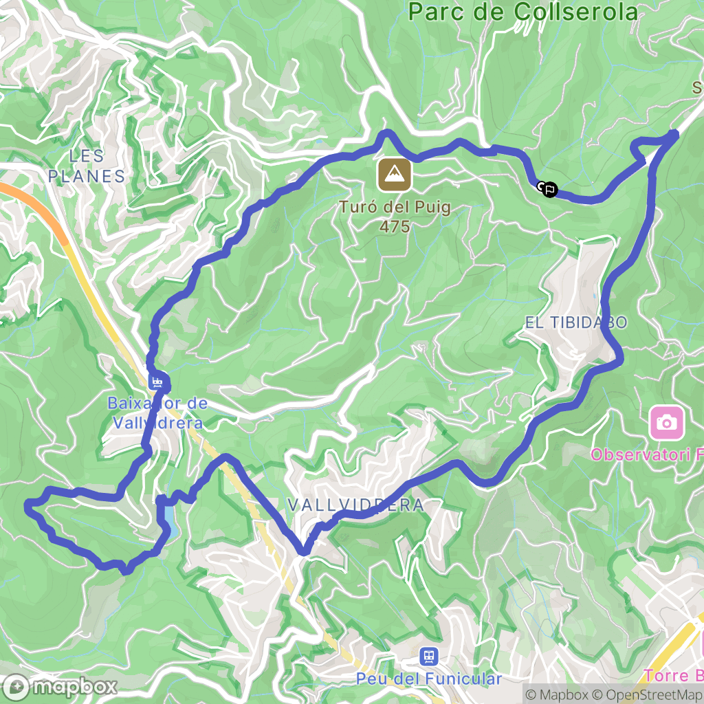 Barcelona : carte du parcours de randonnée - Spain