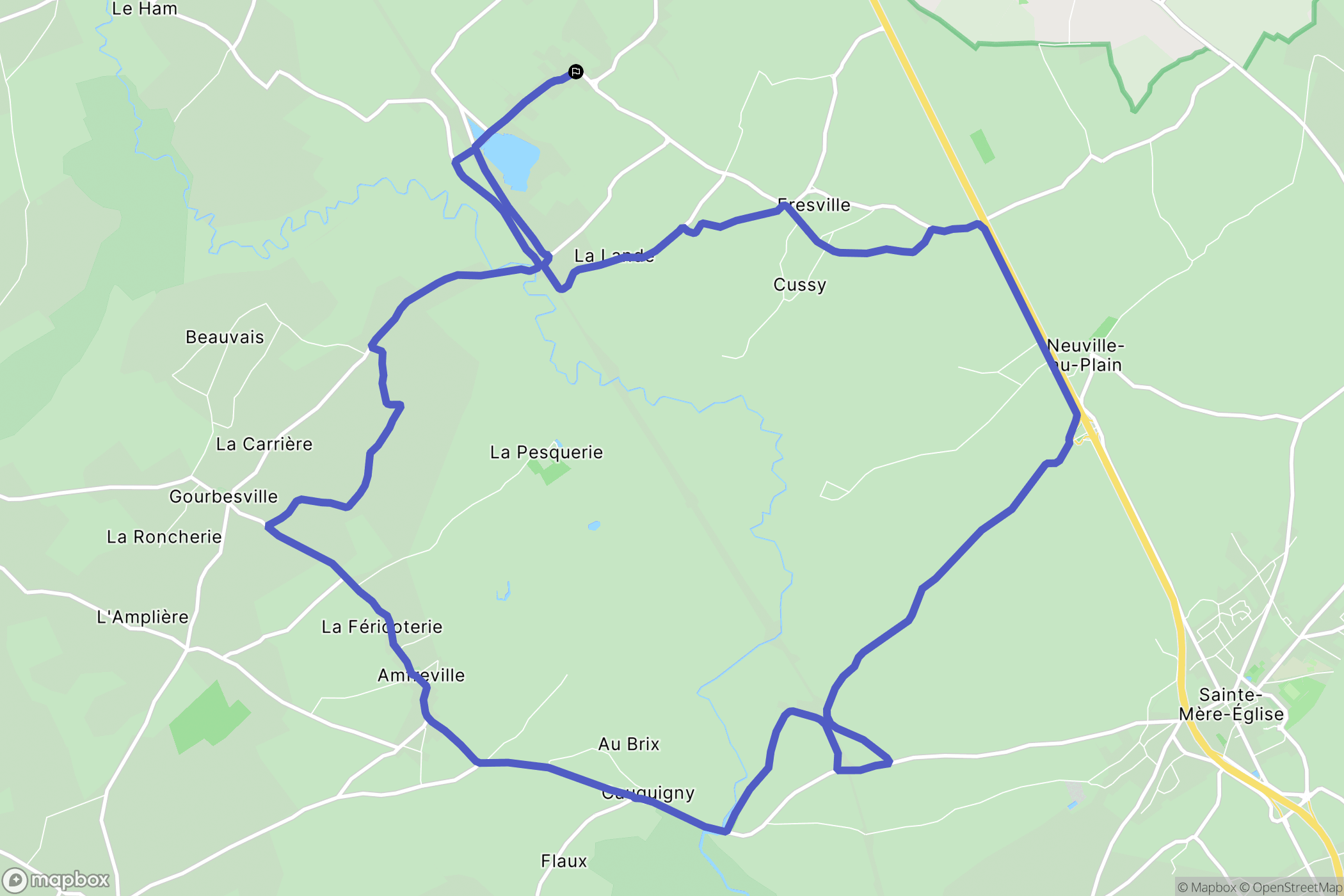 Fresville : carte du parcours de randonnée - France