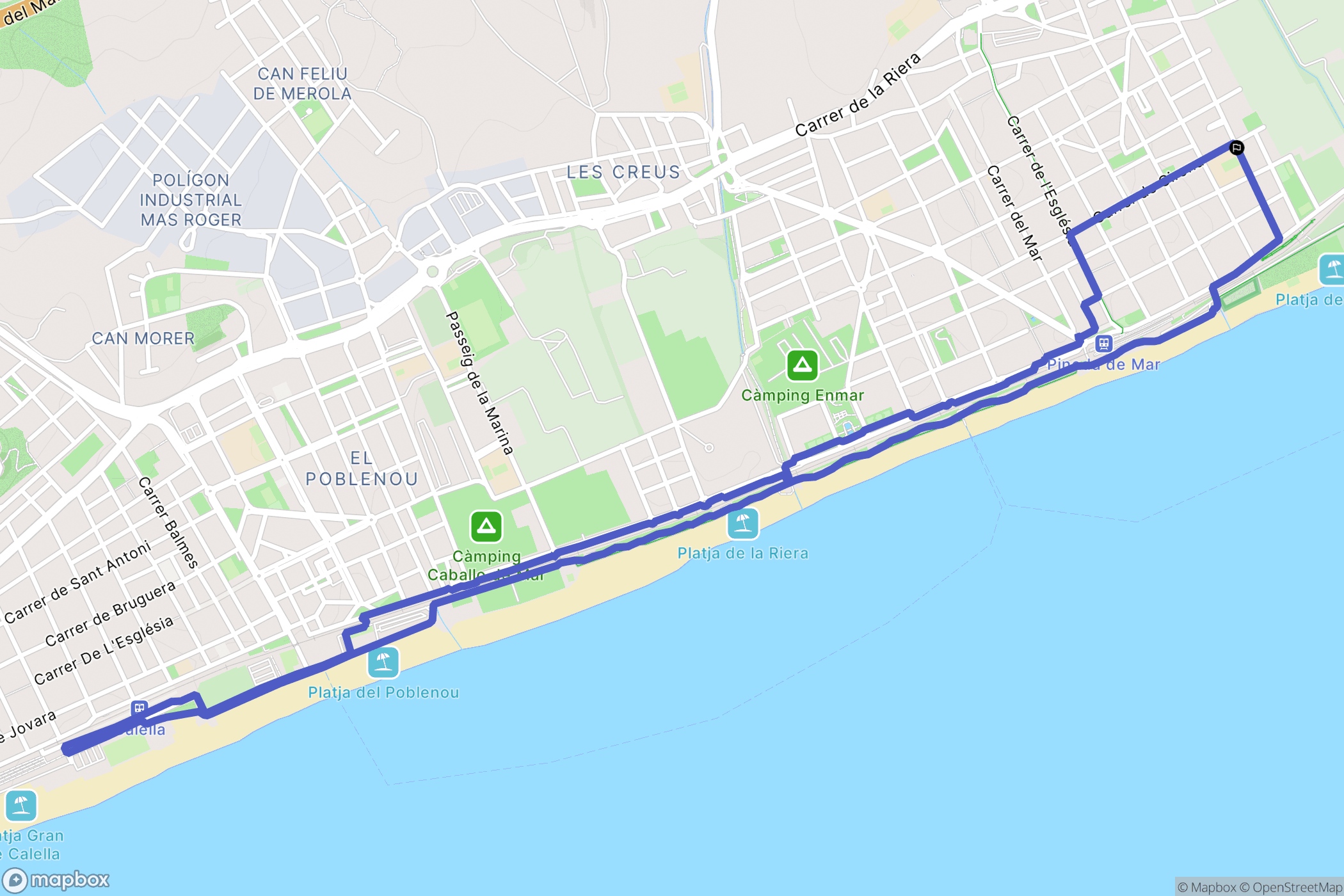 Pineda de Mar : carte du parcours de randonnée - Spain