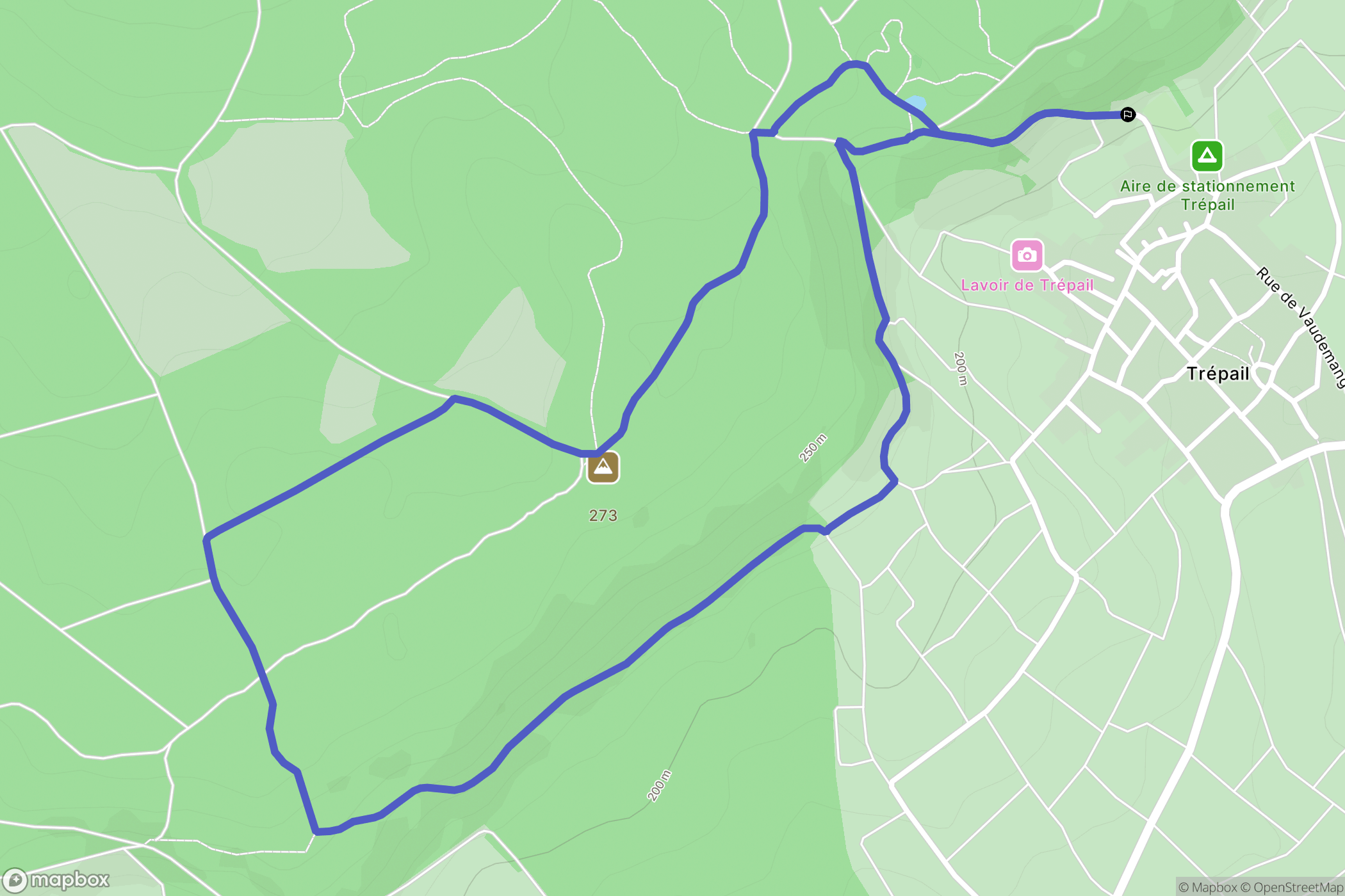 Trépail : carte du parcours de randonnée - France