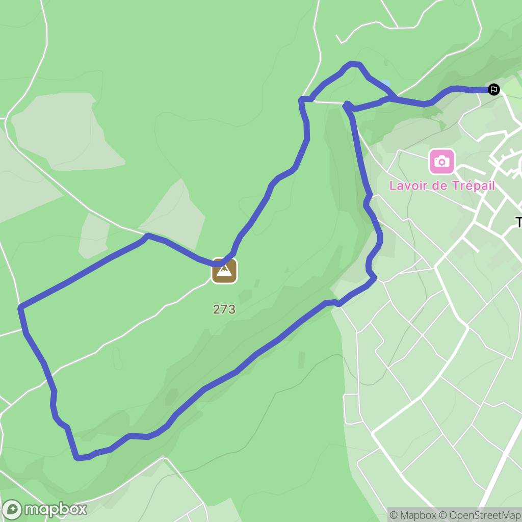 Trépail : carte du parcours de randonnée - France