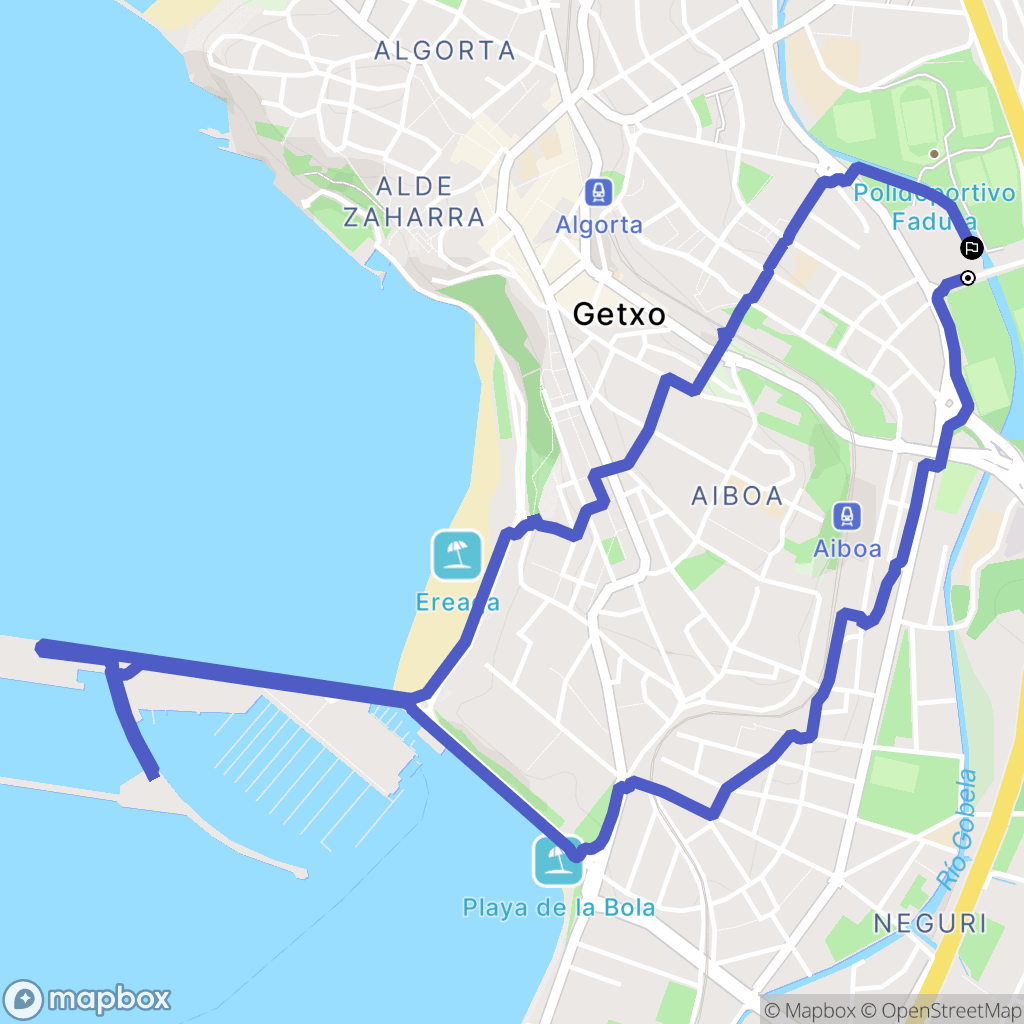 Getxo : carte du parcours de randonnée - Spain