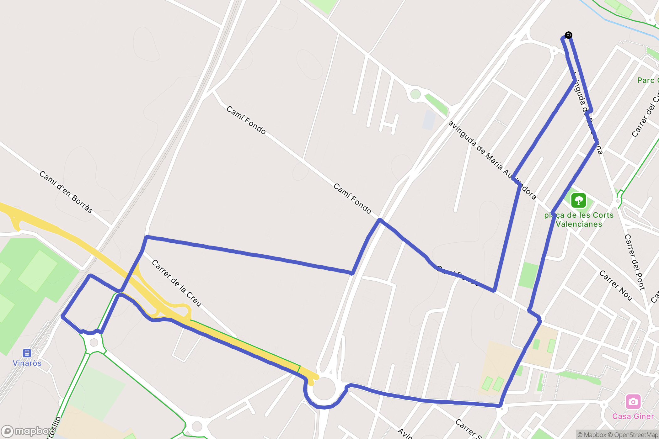 Vinaròs : carte du parcours de randonnée - Spain
