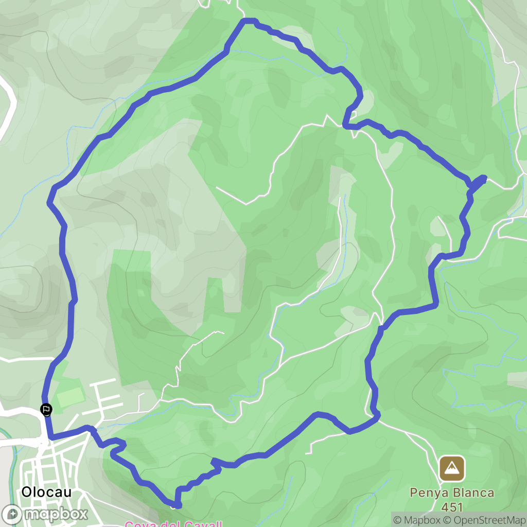 Olocau : carte du parcours de randonnée - Spain