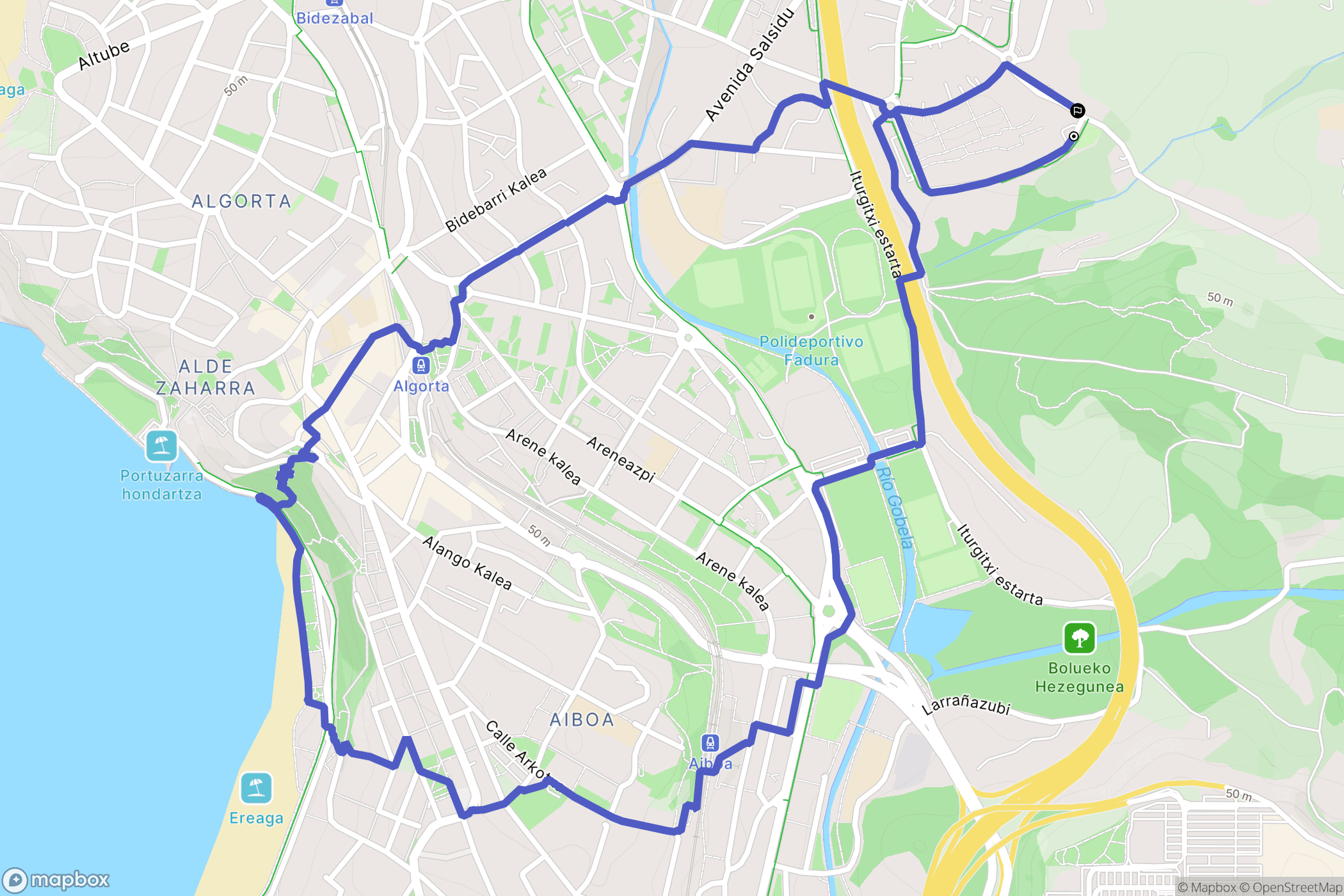  : carte du parcours de randonnée - Spain
