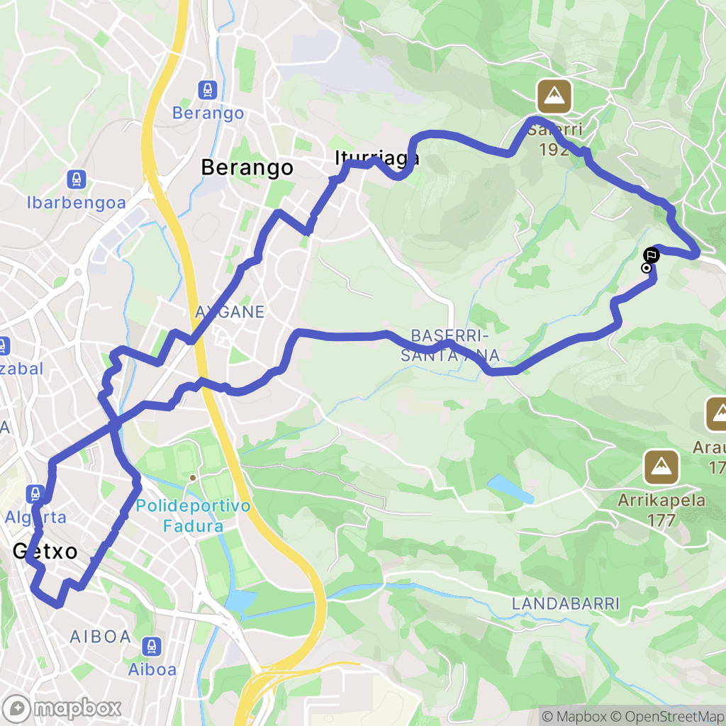 Berango : carte du parcours de randonnée - Spain
