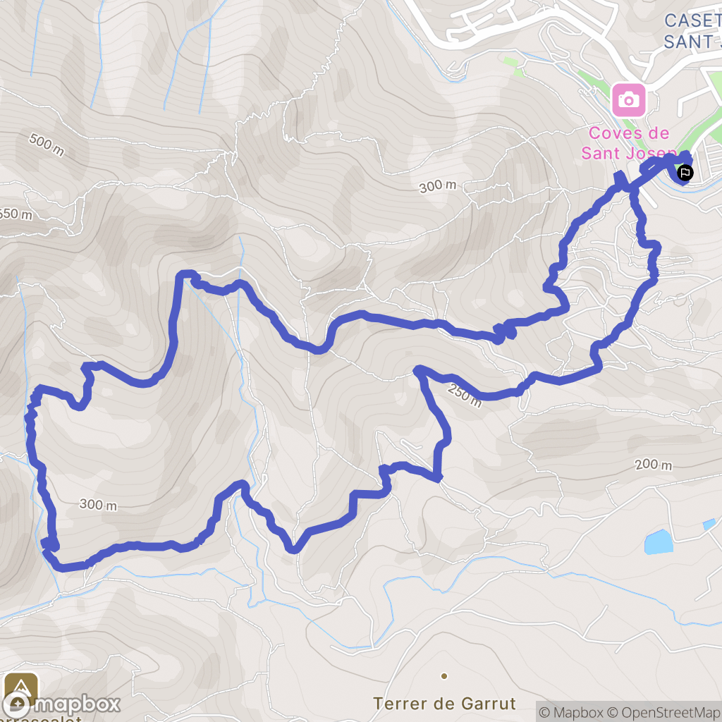 La Vall d'Uixó : carte du parcours de randonnée - Spain