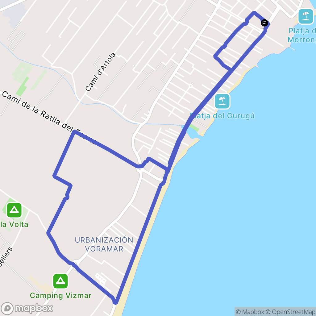 Benicarló : carte du parcours de randonnée - Spain