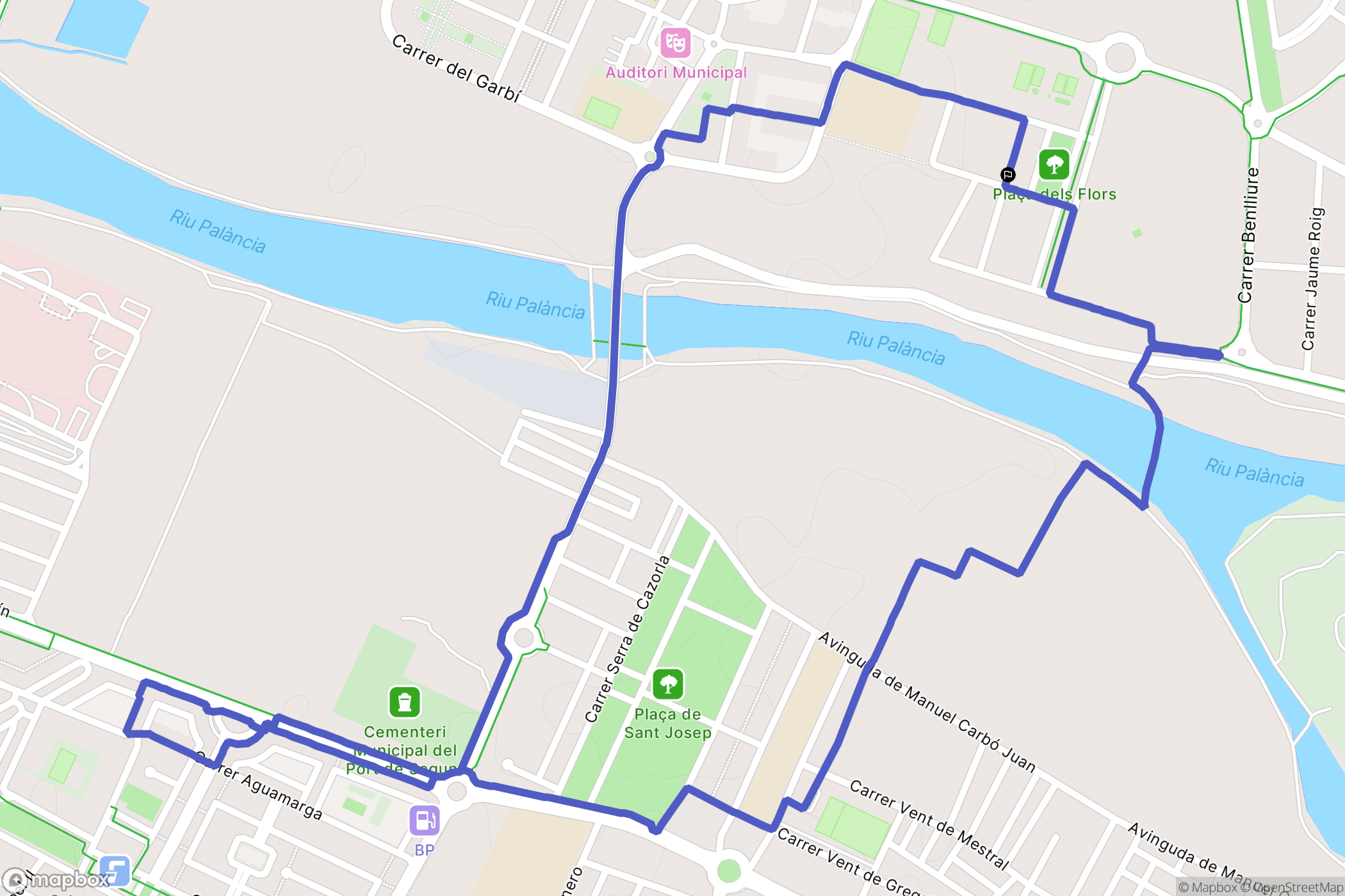 Canet d'en Berenguer : carte du parcours de randonnée - Spain