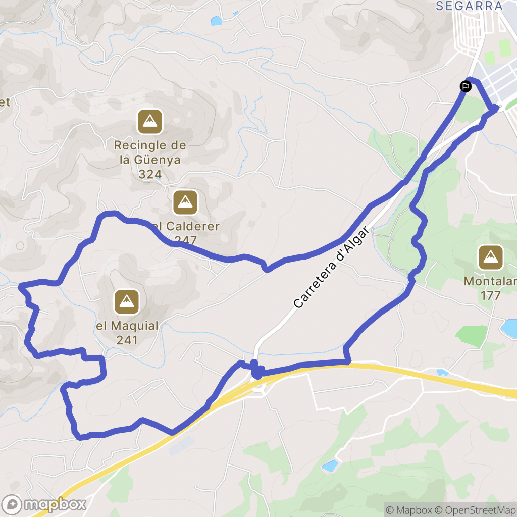 Vall de Uxó : carte du parcours de randonnée - Spain