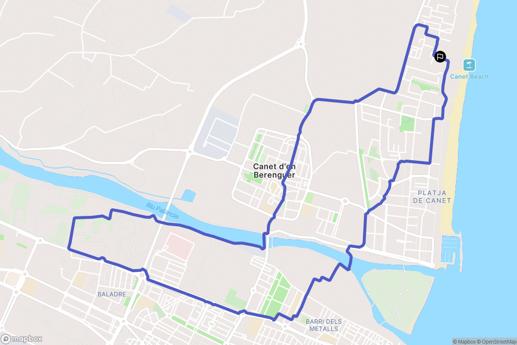 Sagunto : carte du parcours de randonnée - Spain