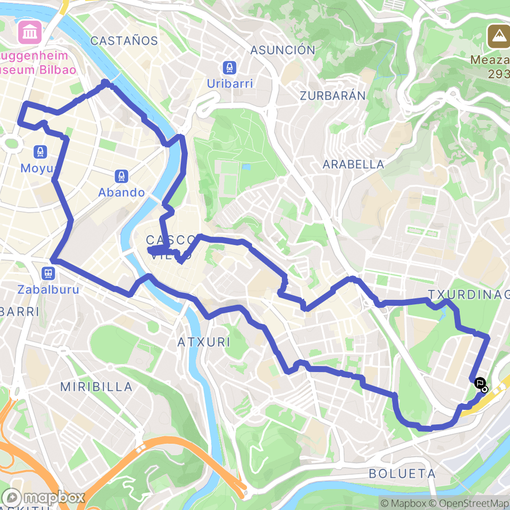 Bilbao : carte du parcours de randonnée - Spain