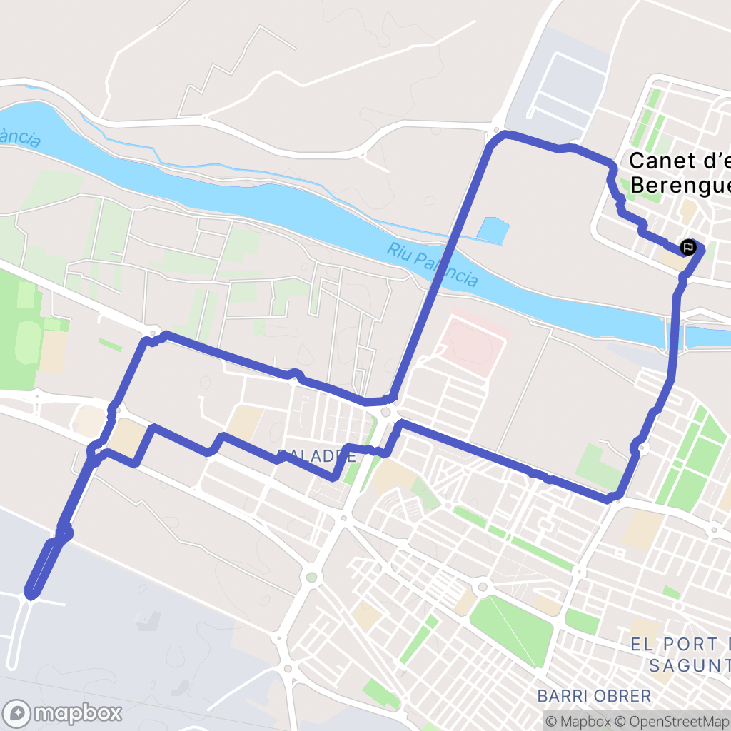 Canet d'en Berenguer : carte du parcours de randonnée - Spain