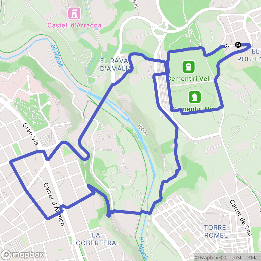 El Poblenou : carte du parcours de randonnée - Spain