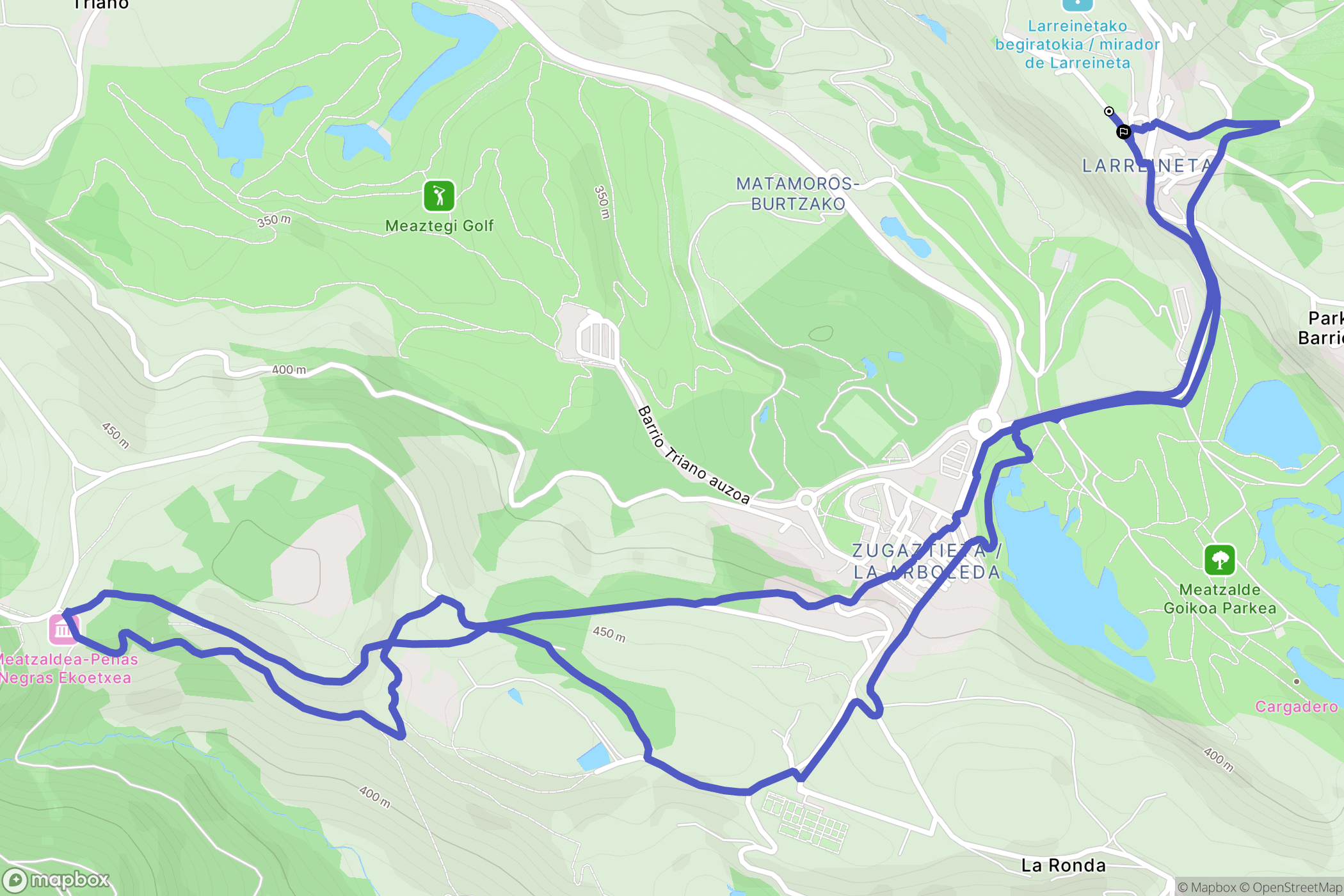 Larreineta : carte du parcours de randonnée - Spain
