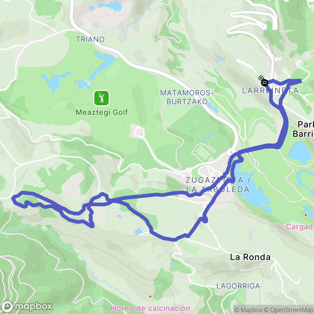 Larreineta : carte du parcours de randonnée - Spain