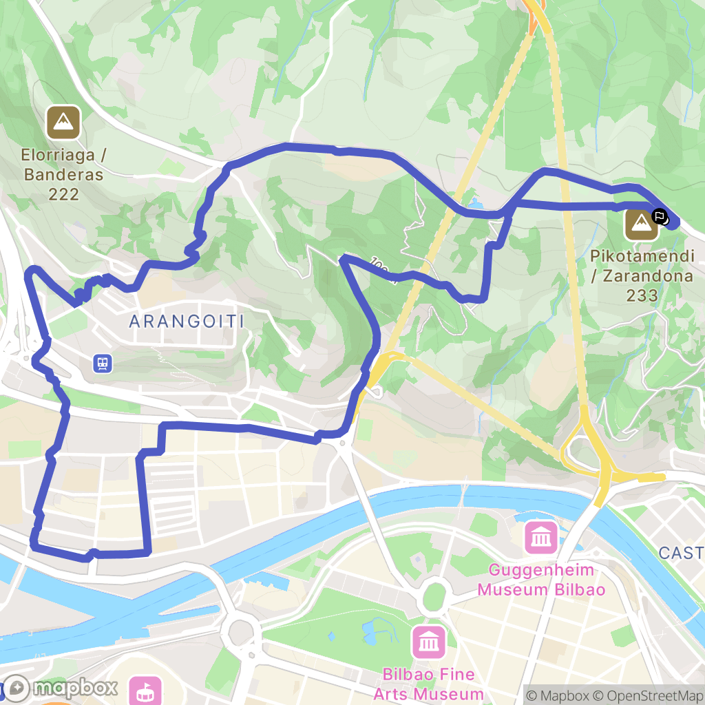 Bilbao : carte du parcours de randonnée - Spain