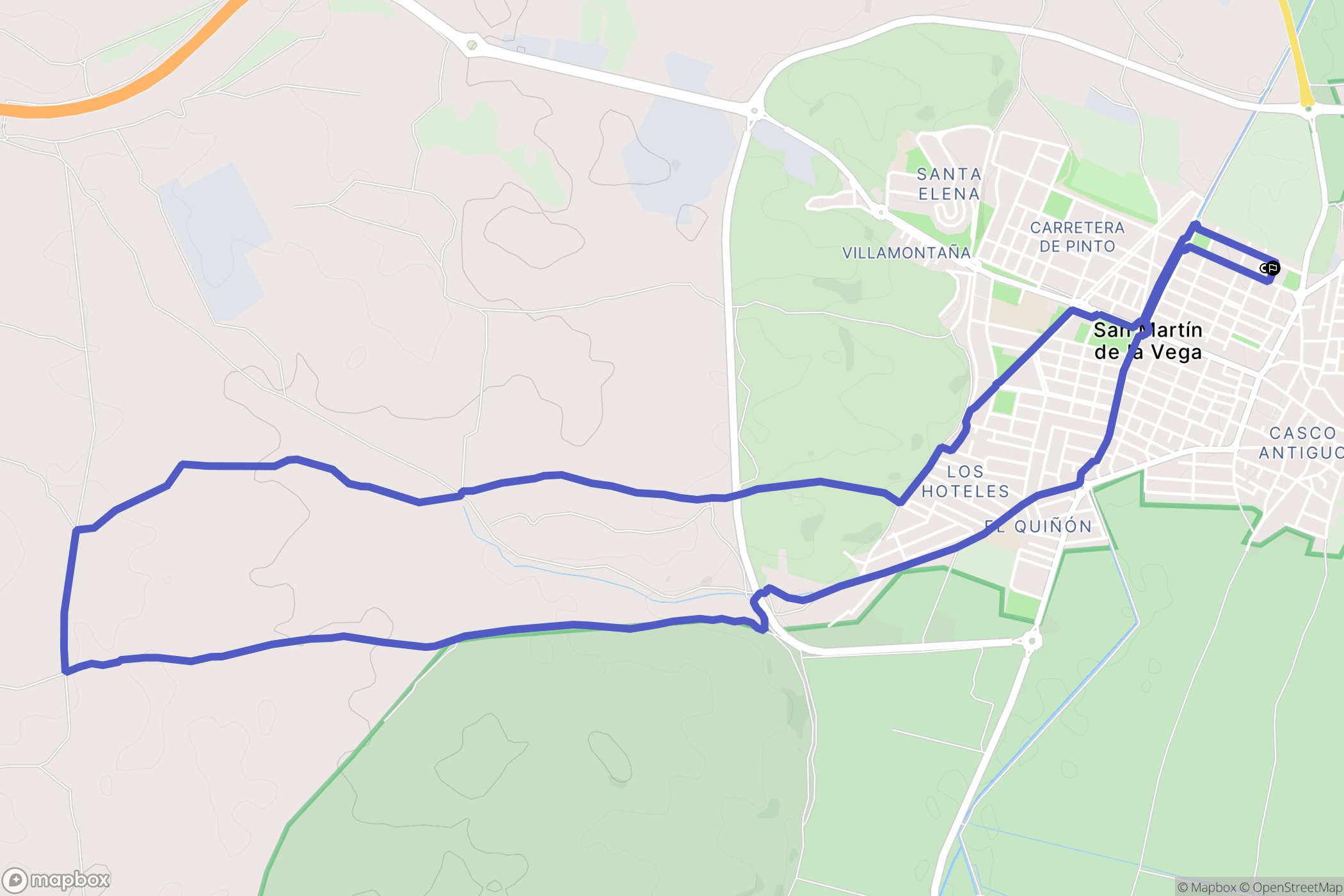 San Martín de la Vega : carte du parcours de randonnée - Spain