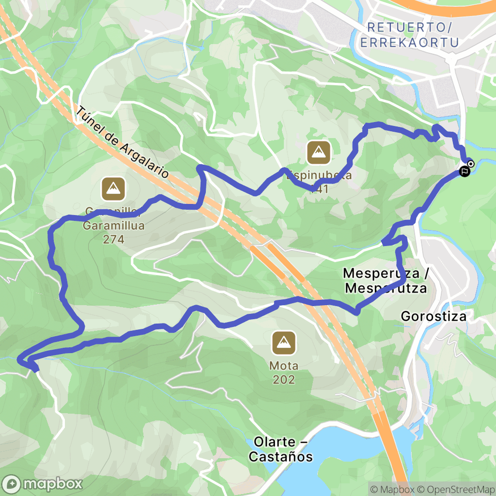  : carte du parcours de randonnée - Spain