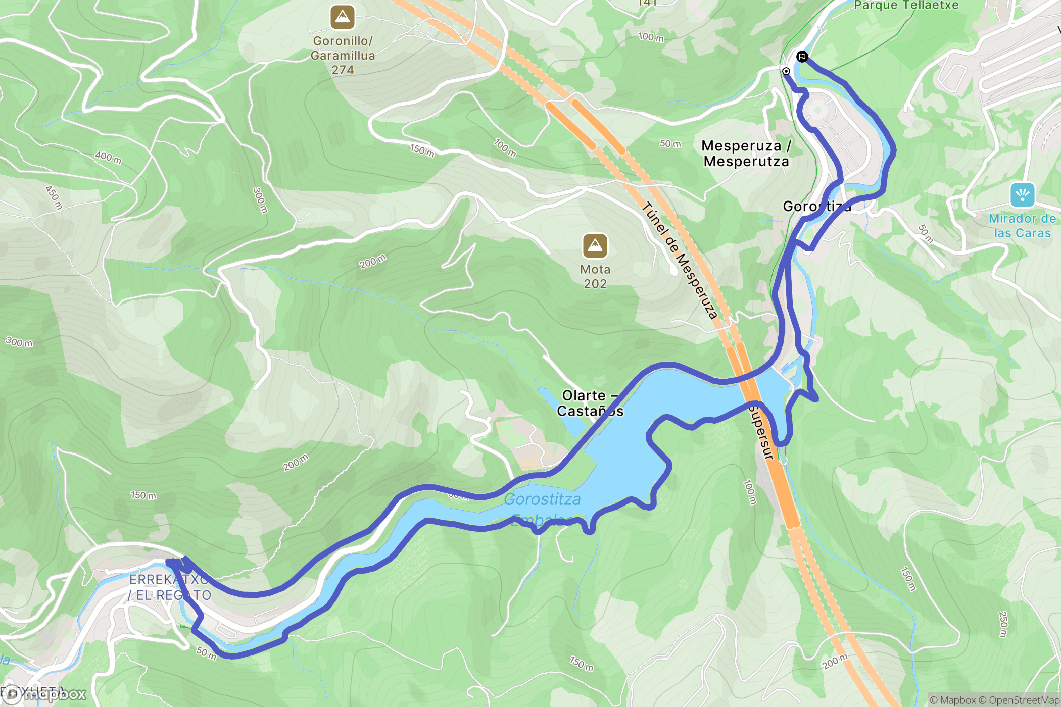 Barakaldo : carte du parcours de randonnée - Spain