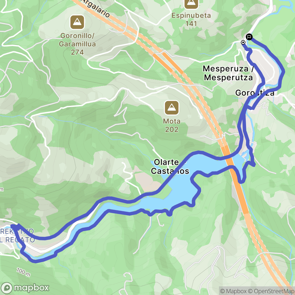 Barakaldo : carte du parcours de randonnée - Spain