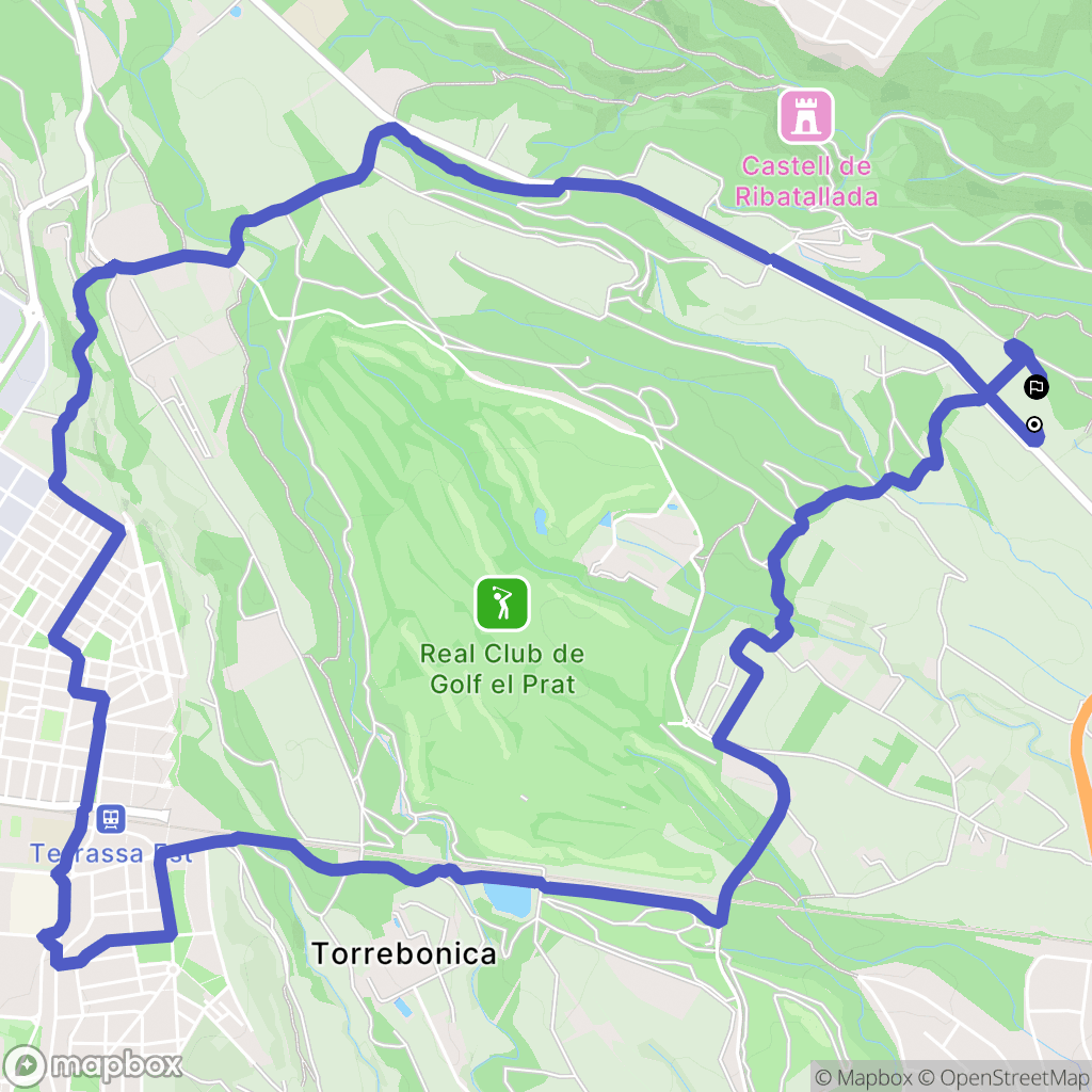 Sabadell : carte du parcours de randonnée - Spain